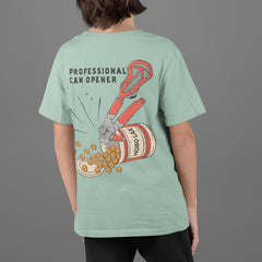 Can Opener Youth Lacrosse T-Shirt in Seafoam – Back – Kids Mockup
