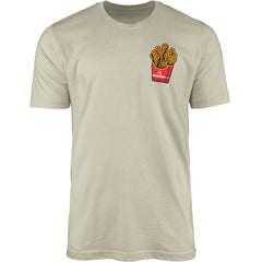 Hobo Lax Always Salty lacrosse t-shirt in sand color featuring lacrosse sticks designed as French fries graphic