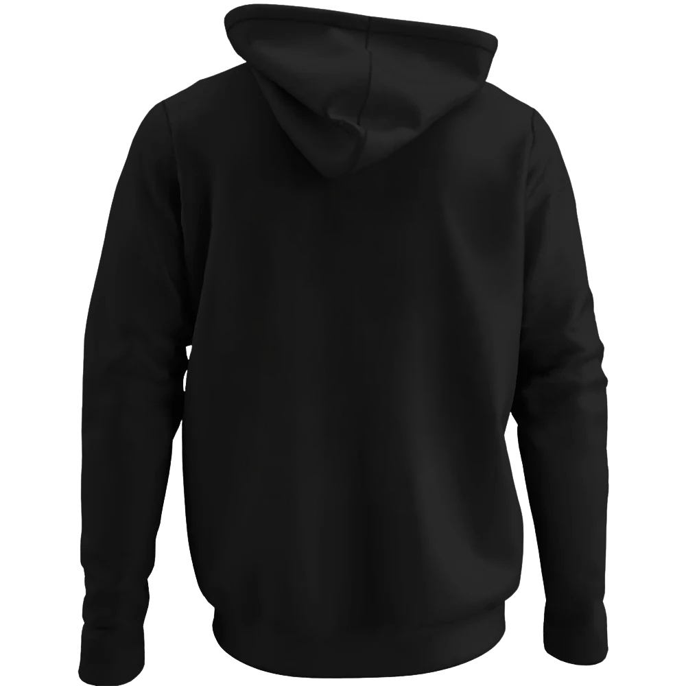 Adult Hoodie - 336 Lacrosse Club in black, back view