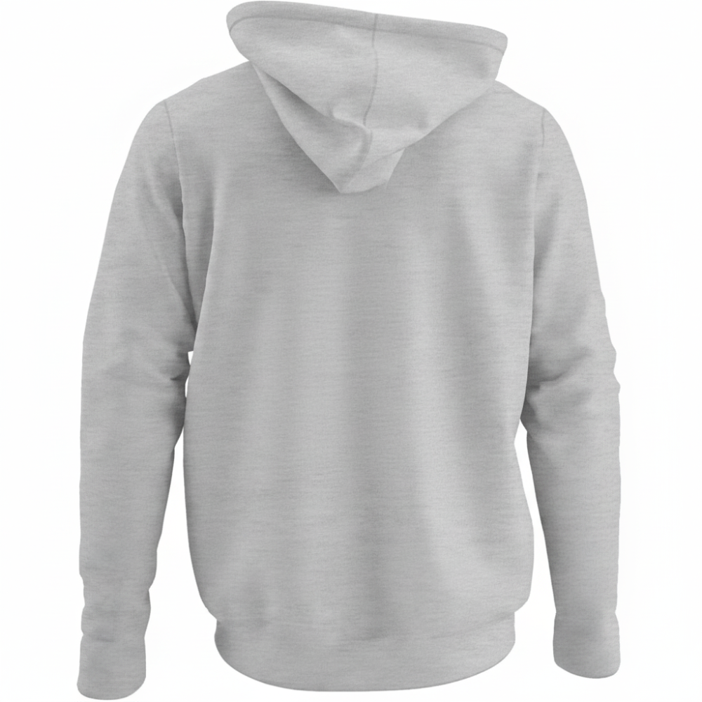 Adult Hoodie - 336 Lacrosse Club in heather grey, back view