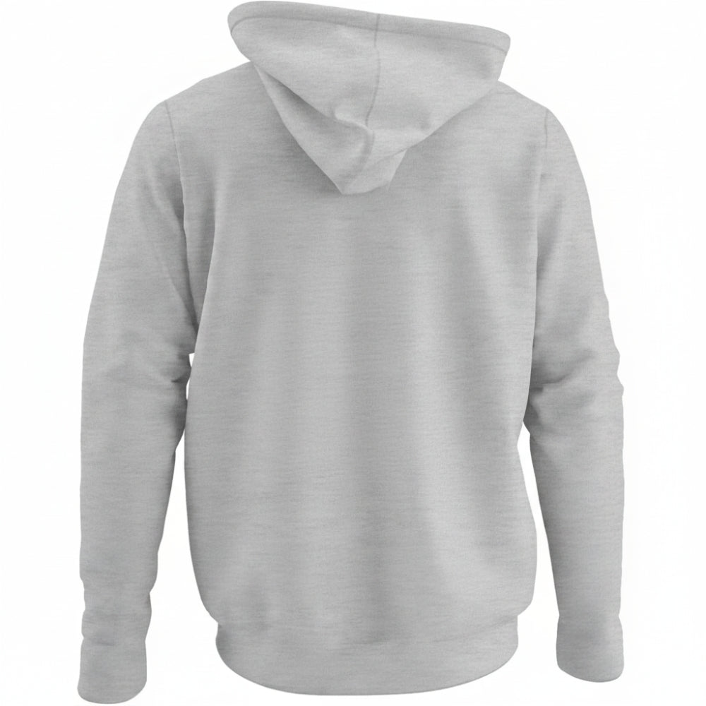 Adult lacrosse club team hoodie in heather grey, plain back view