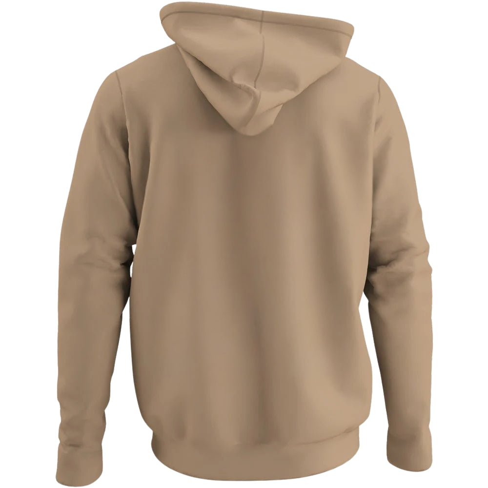 Adult lacrosse club team hoodie in camel, plain back view