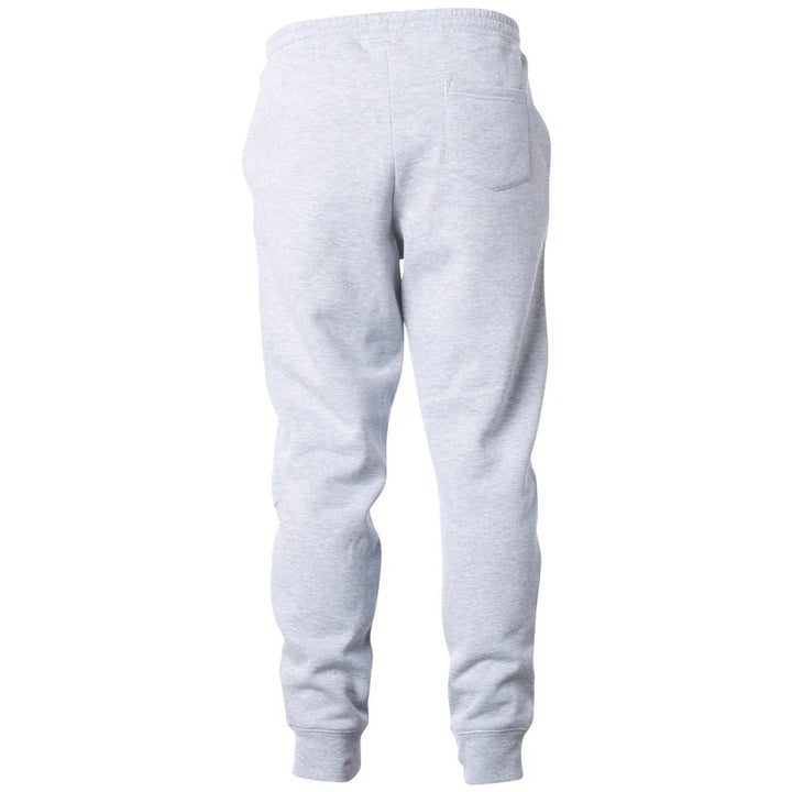 Adult Joggers - 336 Lacrosse Club in heather grey, back view