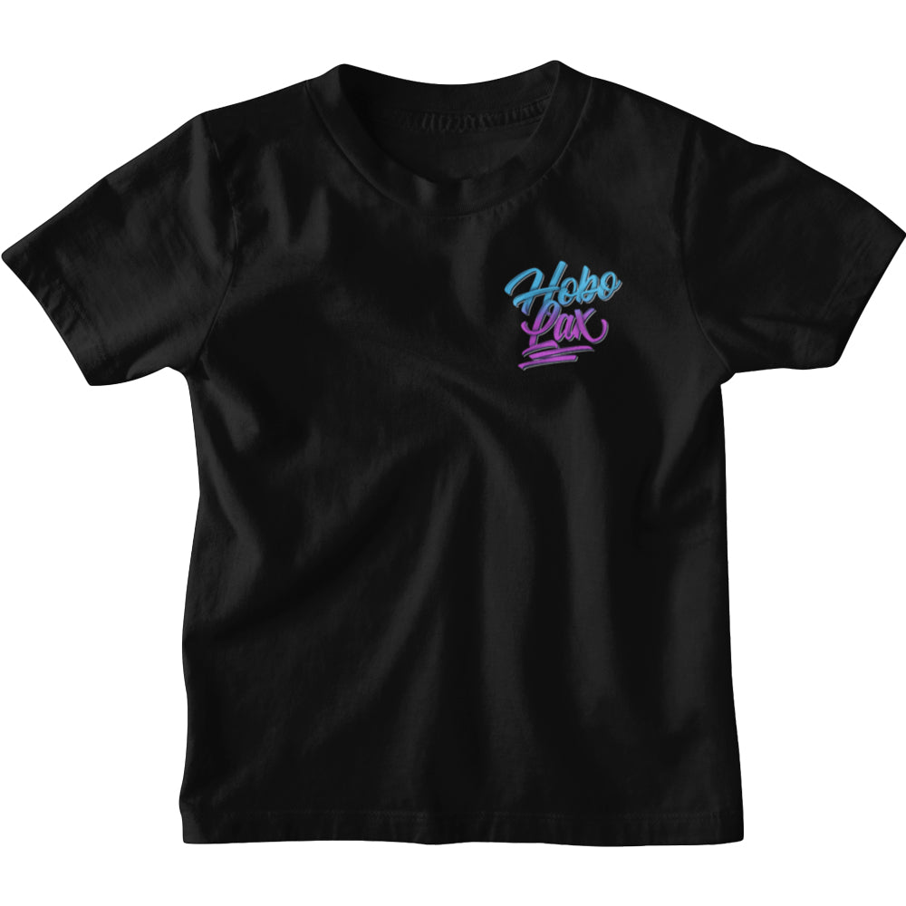 Black girls lacrosse t-shirt with 'Hobo Lax' logo on the front