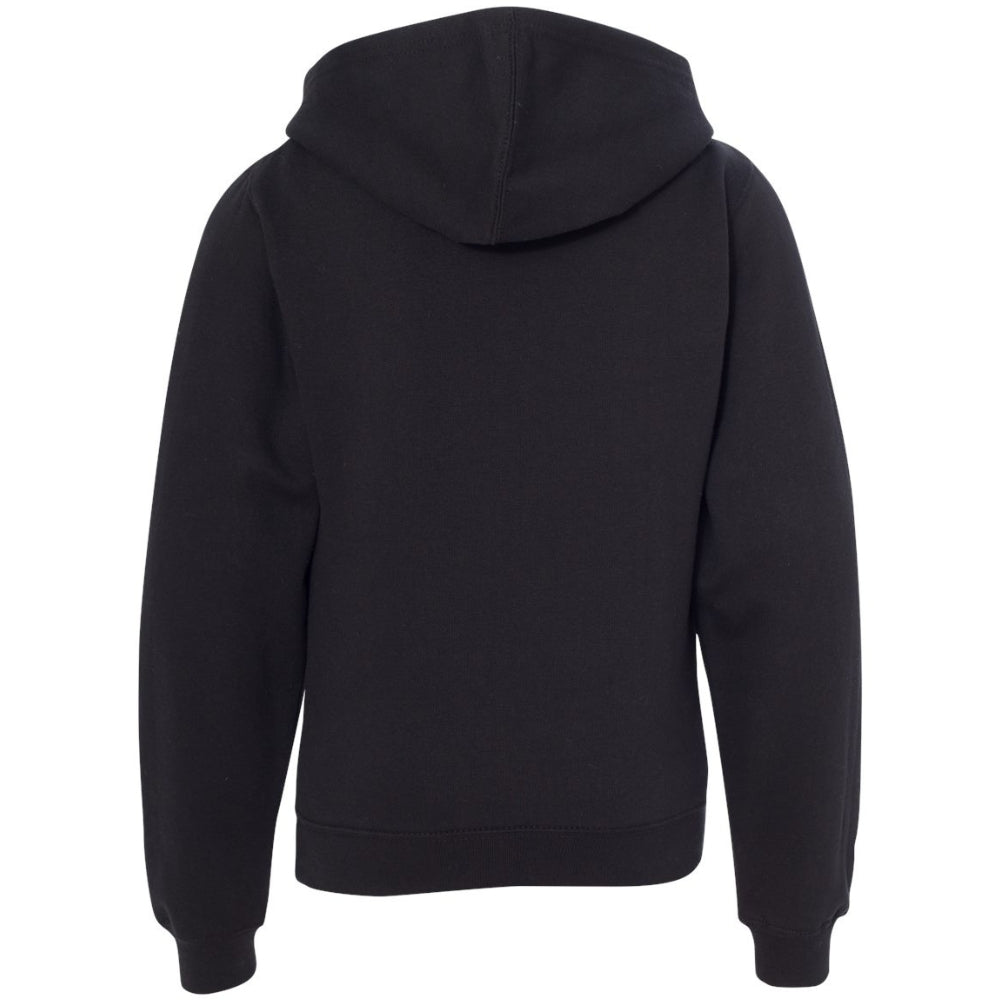 Youth lacrosse club team hoodie in black, plain back view