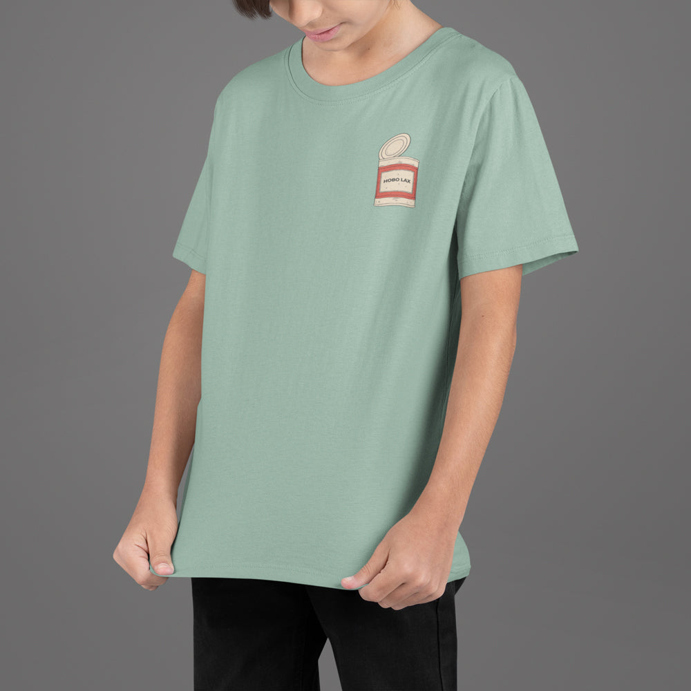 Can Opener Youth Lacrosse T-Shirt in Seafoam – Front – Kids Mockup