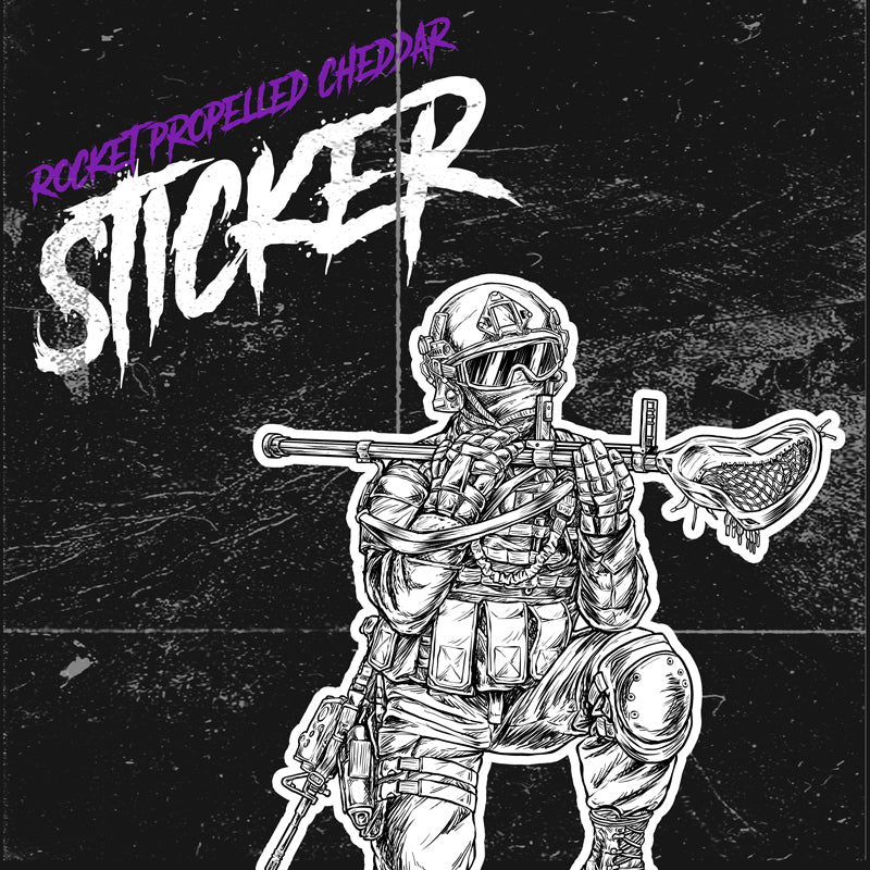 Rocket Propelled Cheddar - Vinyl Lacrosse Sticker | Hobo Lax